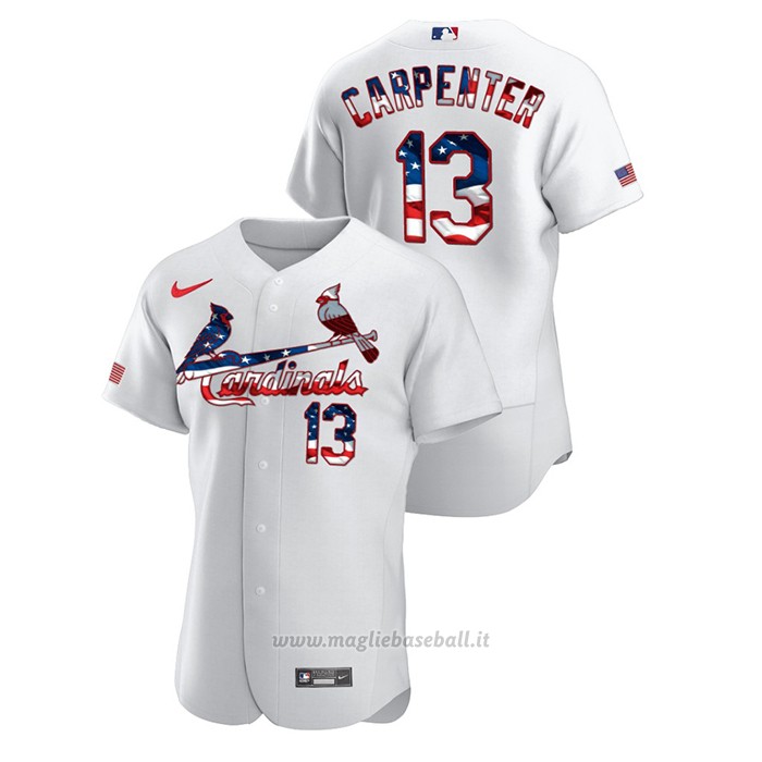 Maglia Baseball Uomo St. Louis Cardinals Matt Carpenter 2020 Stars & Stripes 4th of July Bianco